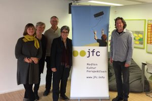 Aktion vor Ort: Susana dos Santos Herrmann, MdL im jfc Medienzentrum