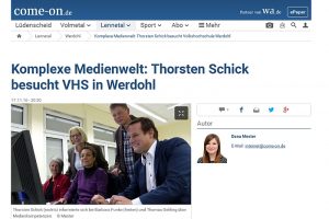 Aktion vor Ort:  MdL Thorsten Schick (CDU) informierte sich am 16. November 2016 an der Volkshochschule Lennetal in Werdohl über Internetkompetenz