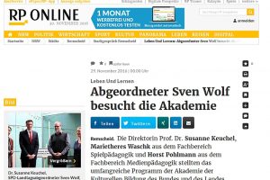 Aktion vor Ort: MdL Sven Wolf (SPD) besuchte die Akademie der Kulturellen Bildung des Bundes und des Landes NRW